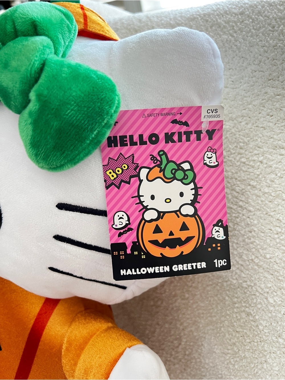 Hello Kitty Halloween Pumpkin Greeter plush 18” age 3+ Boo stuffed animal - Picture 10 of 10